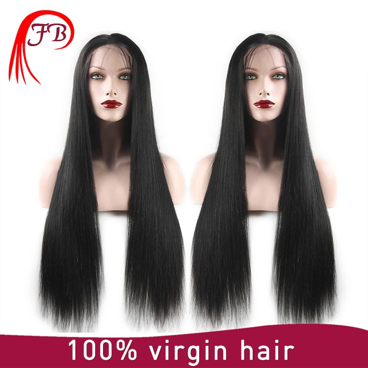 New Arrival Natural Black virgin hair Wigs Silk Base Full Lace Wig