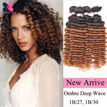 Brazilian Deep Wavy Virgin Human Hair Weave Deep Wave Curly Hair 3 Bundles 150g