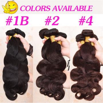 2# 4# Brown Color Brazilian Virgin Hair Body Wave 3 Bundles Human Hair Weft 7A