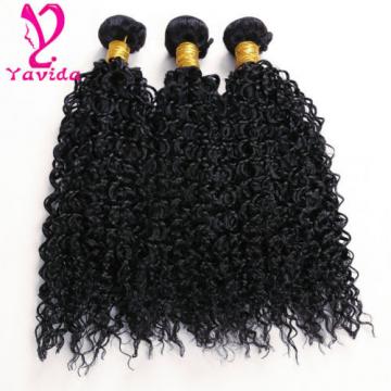 300g 100% Brazilian Kinky Curly Virgin Human Hair Weft Extensions 3 Bundles