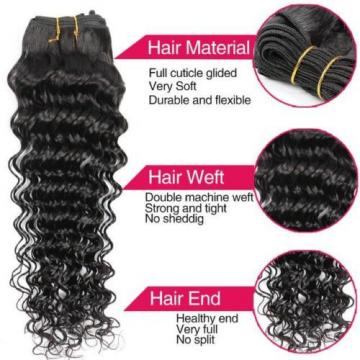 3Bundles/150g 100% Unprocessed Brazilian Virgin Deep Wave Human Hair Weave 7A