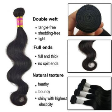 8A 4*4 Body Wave Lace Closure With Brazilian Virgin Hair Bundles 3 Bundles 150g
