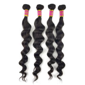 200g  4 Bundles 100% Brazilian Loose Wave Virgin Hair Weft Hair Bundles Weft 8A