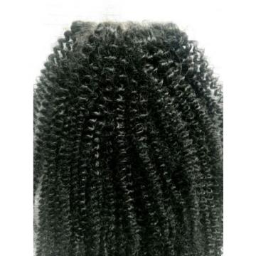 brazilian natural black Human virgin hair kinky coarse lace closure 4*4 inch