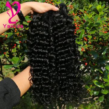 7A Grade Deep Wave Wavy Brazilian Virgin Human Hair Extensions Weft 300g/3Bundle