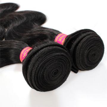 100% Human Hair Virgin Brazilian Body Wave Wavy Extension Weft Black Grade 5A