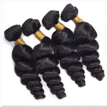 4 Bundles Wavy 100% Brazilian Virgin Hair Weft Loose Wave Hair Extensions Weave