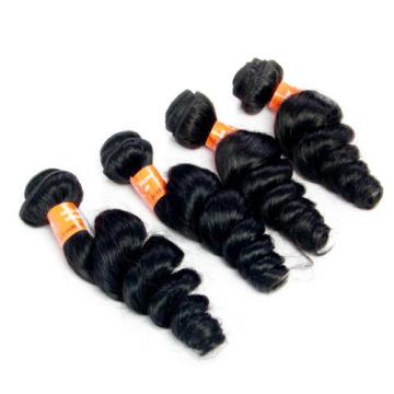 4 Bundles Brazilian Loose Wave Hair Weft 100% Virgin Human Hair Extensions Weave
