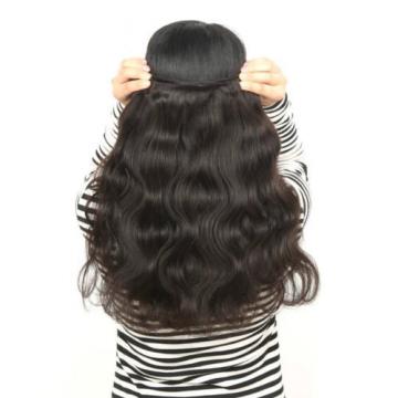 Virgin Brazilian Body Wave Human Hair Extensions 4 Bundles with Lace Closure