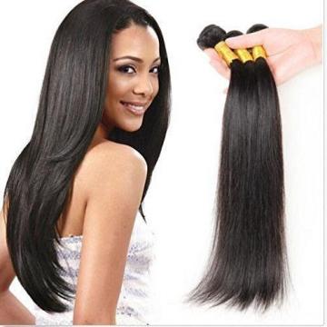 100% Unprocessed Virgin Brazilian Straight Human Hair Extensions Weave 3 Bundles