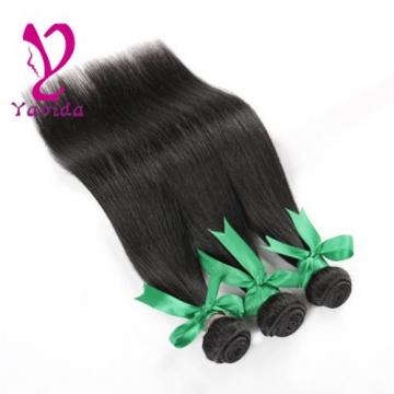 7A 100% Virgin Human Hair Weave 3 Bundles Brazilian Straight Hair Weft 300g #1B