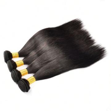 4 Bundles Straight Weave Brazilian Virgin Human Hair Extensions Natural Color