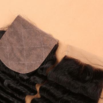 Brazilian Unprocessed Human Baby Virgin Hair 4*4 Deep Wave Silk Base Closure 1b