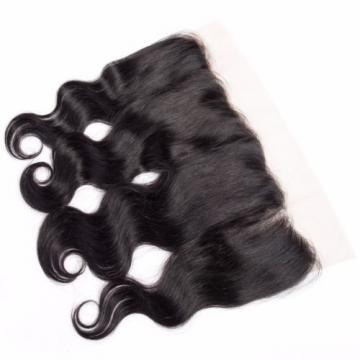 Brazilian Virgin Human Hair Body Wave 13*4 Lace Frontal Closure Natural Black
