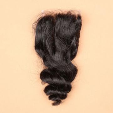 7A 4*4 Top Lace Closure 100% Brazilian Human Baby Virgin Hair Loose Wave 1b