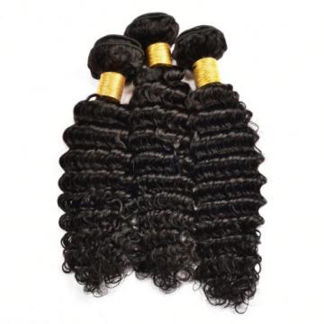 3 Bundles 300g Deep Wave Human Hair Extension Brazilian Virgin Hair 8 to 24 Inch