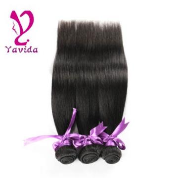 100% Unprocessed Virgin Brazilian Straight Hair Extensions Human Weave 3Bundles
