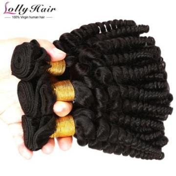 7A Peruvian Afro Curly Virgin Hair Weave 3 Bundles 300g Human Hair Extension