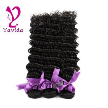 300g/3 Bundles 7A Virgin Peruvian Deep Wavy Wave Curly Human Hair Weft Extension
