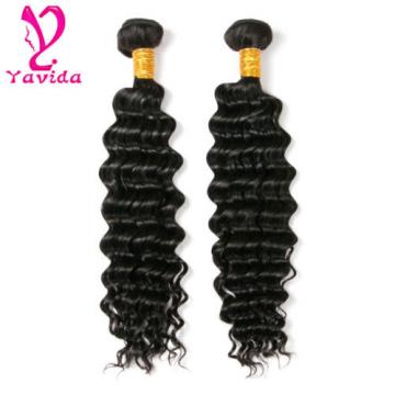Cheap Deep Wave 2 Bundles 100% Virgin Peruvian Human Hair Extensions Weave 200g
