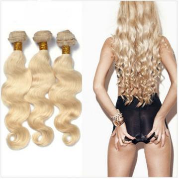 100% Peruvian Virgin Blonde Hair  Extensions 3 Bundles Humam Body Wave Hair