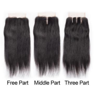 Peruvian Straight Virgin Hair 3 Bundle Straight Human Hair Weft with 1pc Closure