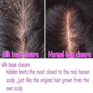 Peruvian Virgin Hair Body Wave Human Hair 4x4 Free /Middle/Three Part Silk Base