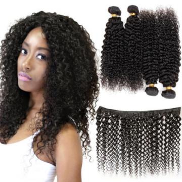 4 bundles Peruvian Virgin Remy Hair kinky curly Human Hair Weave Extensions