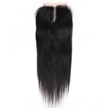 7A 100% Peruvian Human Virgin Hair Straight 4*4 Lace Closure with 3 Bundles 350g