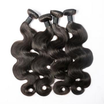 4 bundles/400g 6A Virgin Peruvian Body wave Real Human Hair Extension Weave,1b