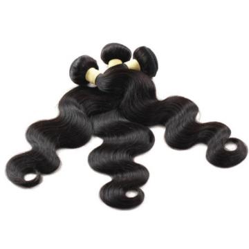 7A Virgin Peruvian Human Hair Extensions 3pcs Hair Bundles Black Body Weave Weft