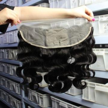 Peruvian Body Wave 13x4 Virgin Black Silk Base Lace Frontal Closure Human Hair