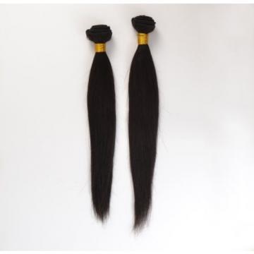 AAAA Grade 100% Peruvian Remy Human Weft Real Virgin Straight Hair Black 16&#034;+18&#034;
