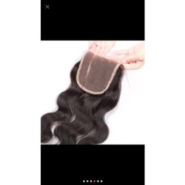 Peruvian 8A Virgin Hair Body  Wave Lace Closure, Free, Middle, &amp; 3 Part. 10&#034;