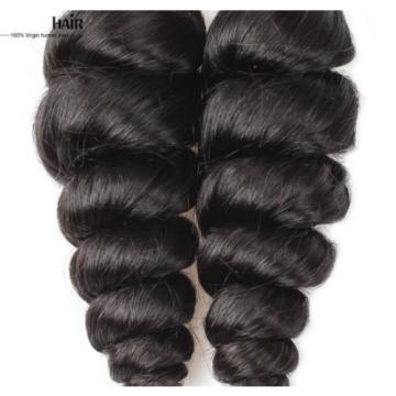 300g LOOSE WAVE A* Brazilian Peruvian Real Virgin Human Hair Extensions 7A Weave