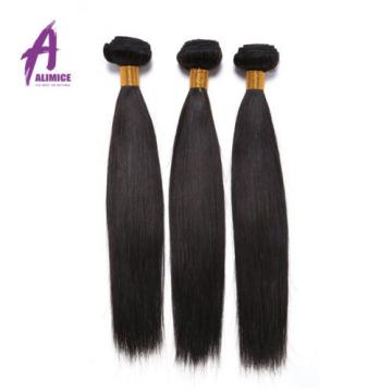Straight Peruvian Hair Virgin Remy Human Hair Extensions Weave 3 Bundles 300g