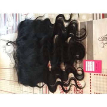 13x6&#034; Peruvian Virgin Hair Lace Frontal, Free Parting, Natural Black.