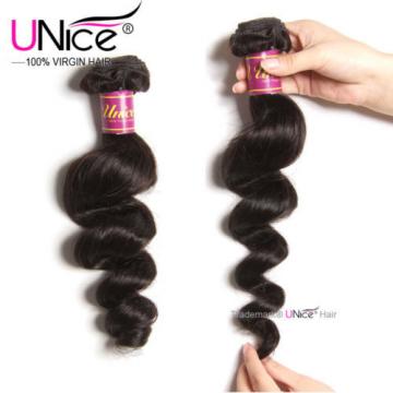 UNice Hair Peruvian Loose Wave Virgin Hair 3 Bundles 100% Human Hair Extensions