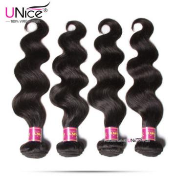 US Peruvian Body Wave Human Hair 4 Bundles UNice 8A Virgin Hair Extensions 400g