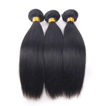 7A Peruvian Virgin Hair Free Part 4x4 Lace Closure with 3 Bundles Straight Hair