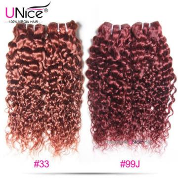 Peruvian Curly Human Hair 3 Bundles 2#4#33#99J# UNice 8A Virgin Hair Extensions
