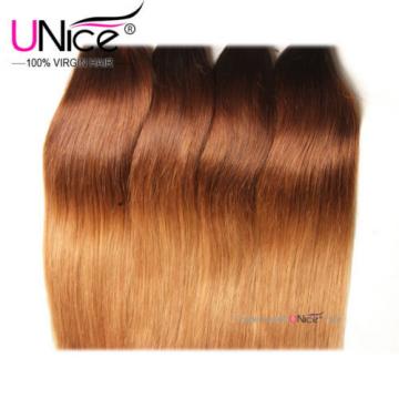 Peruvian Virgin Hair Straight 3 Bundles T1b/4/27 Ombre Straight Hair Extensions