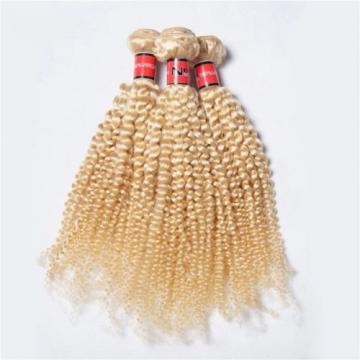 Luxury Kinky Curly Peruvian Bleach Blonde #613 Virgin Human Hair Extensions