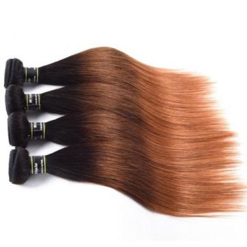 Luxury Straight Peruvian Auburn #1B/4/30 Ombre Virgin Human Hair Extensions