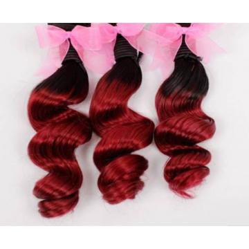 Luxury Loose Wave Peruvian Burgundy #99J Dark Roots Ombre Virgin Hair + Closure