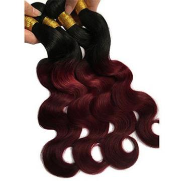 Black Rose Hair Two Tone Ombre Hair Extensions Weaves 7A Peruvian Virgin Hair...