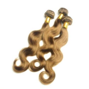 Luxury Body Wave Peruvian Light Brown #8 Virgin Human 7A Hair Extensions Weave