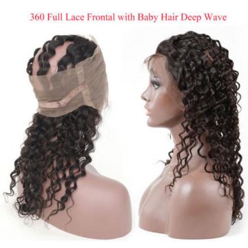 360 Lace Frontal Closure With 4 Bundles Peruvian Virgin Human Hair Deep Wave