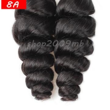 8A 3 Bundles Loose Wave Curly Peruvian Virgin Human Hair Extensions Weave Weft