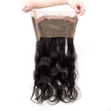 360 Lace Frontal Closure 100% Peruvian Virgin Human Hair Body Wave Natural Black